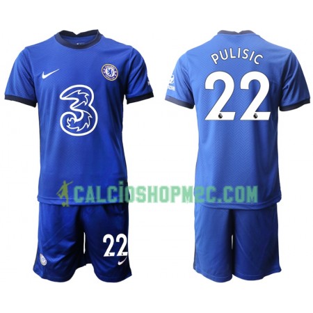 Chelsea Christian Pulisic 22 Bambino Maglia Prima 2020/2021 Manica Corta (+ Pantaloncini)